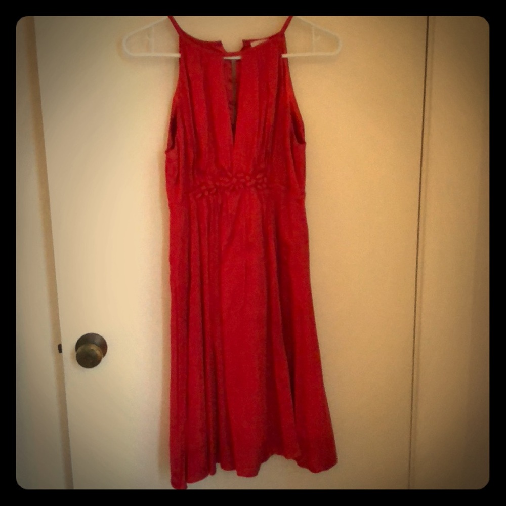 Simple red dress with detail